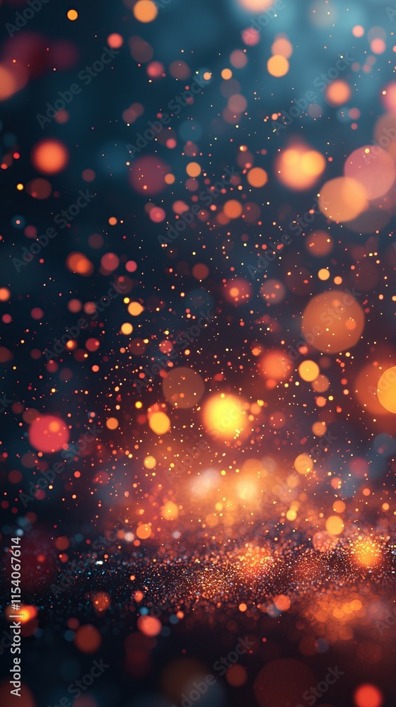 Poster shimmering bokeh lights and sparkles magical festive backdrop