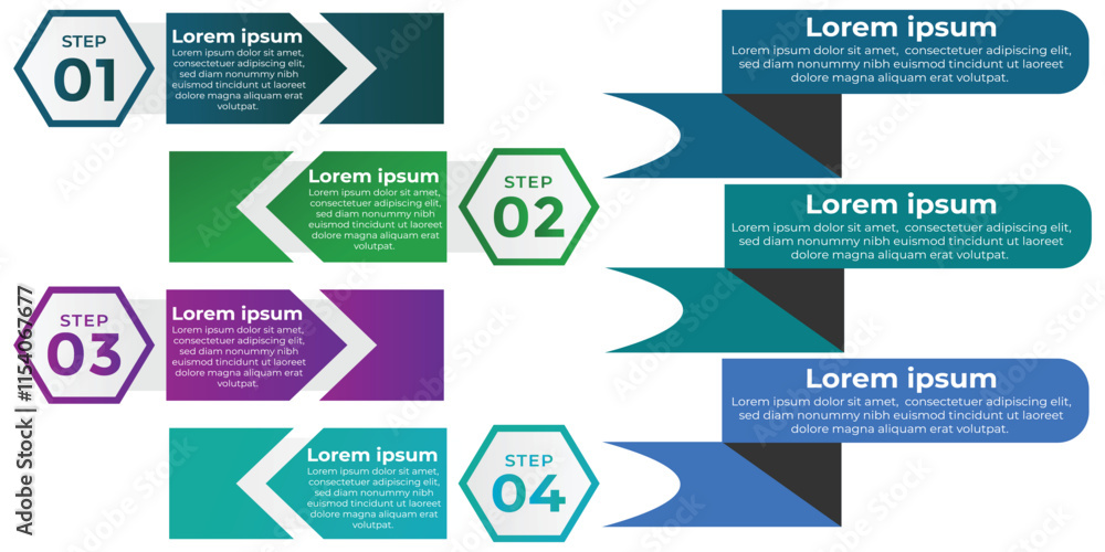 Poster modern infographic slides presentation elements template. business process and step diagram. data vi