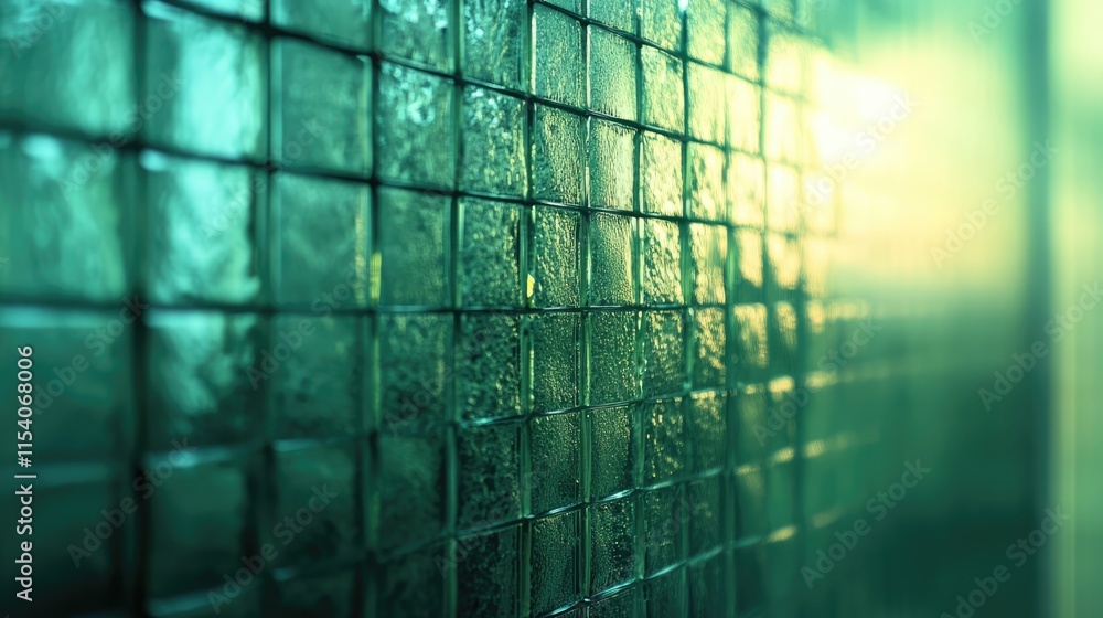 Poster textured glass wall with reflective properties creating a modern and abstract background for design 