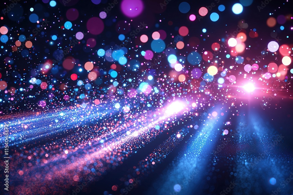 Poster shimmering lights and sparkling particles vibrant energetic abstract background