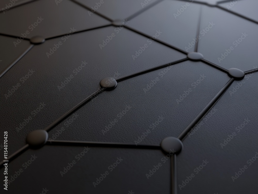 Aufkleber abstract geometric texture with black nodes and connecting lines on surface