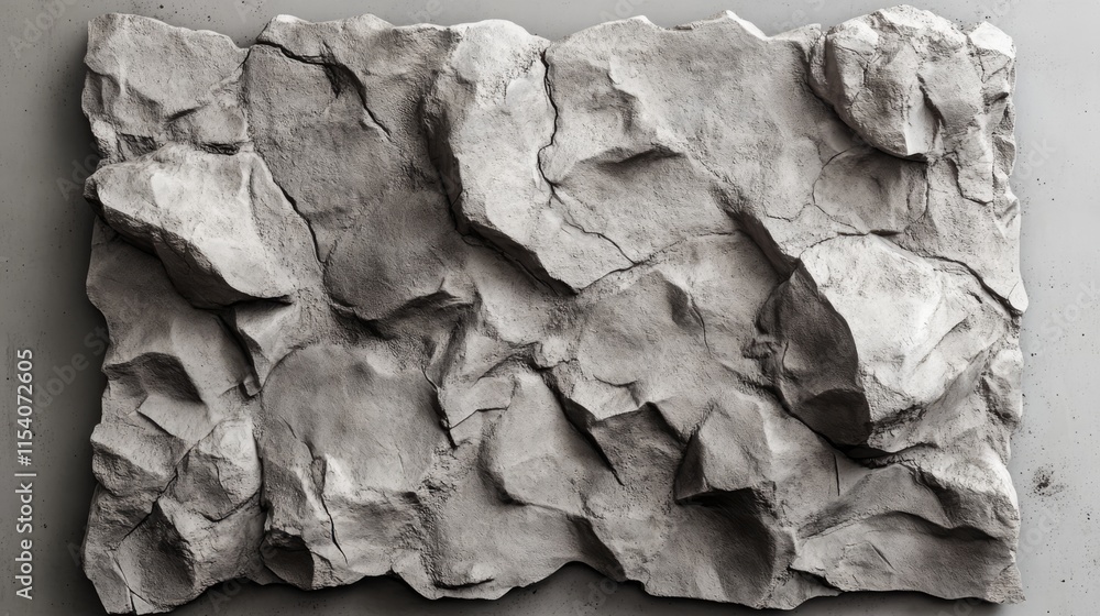 Poster gray textured rough stone surface with uneven rocky formations suitable for backgrounds or design el