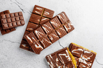 Dubai chocolate bar with pistachio paste and kadaif dough