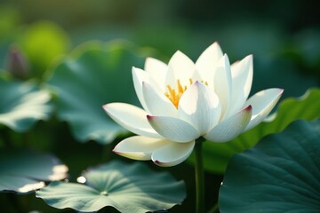 Delicate petals of white lotus flowers in soft focus, bloom, soft, water