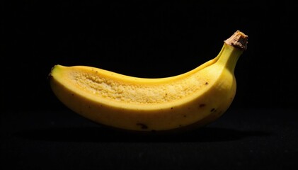 Dark banana stalk pith sliced core isolated on black background, black, nature, isolated