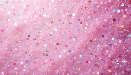 Pink Glitter Background With Stars and Shapes