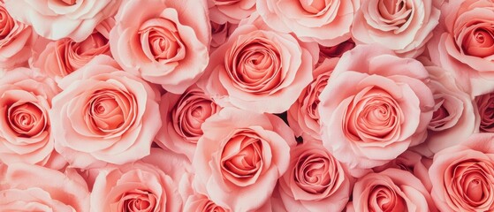 Fototapeta premium Elegant Pink Roses Blooms Background Floral Arrangement Display