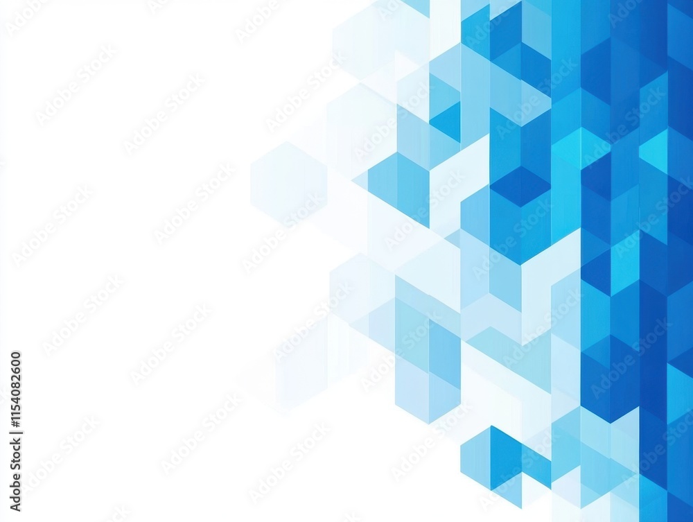 Canvas Prints abstract blue geometric pattern with transparent hexagons and triangles