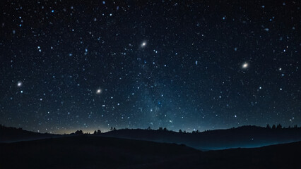 Countless twinkling stars in night sky over forest