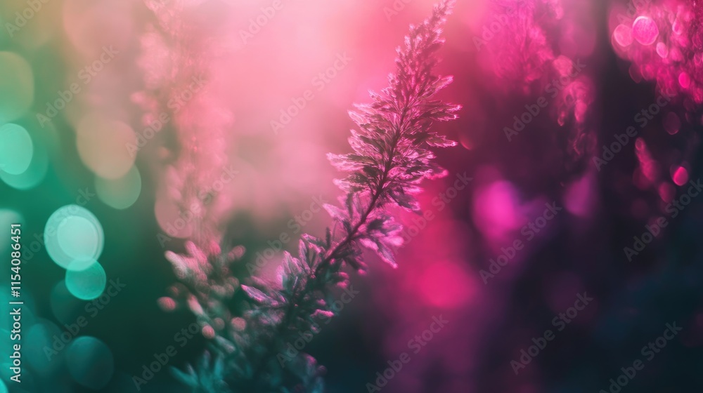 Poster colorful abstract blurred background with pink and green hues featuring a soft bokeh effect and deli