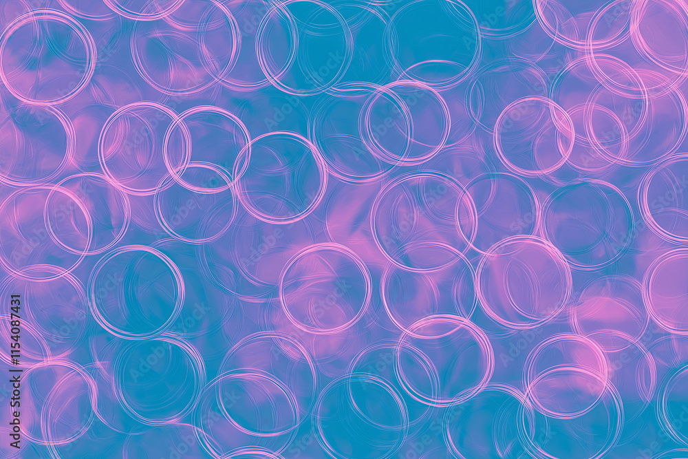 Poster An abstract pattern of overlapping translucent circles in gradient hues