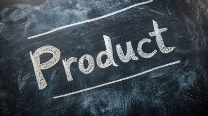 Fototapeta premium Handwritten product title on a chalkboard surface conveying creativity and education in a rustic, classic style. Ideal for marketing and branding.