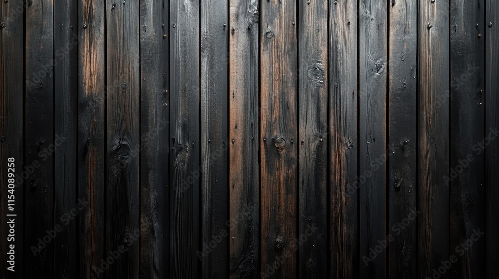 Poster dark pine wooden planks texture with natural patterns ideal for backgrounds in design projects or ru