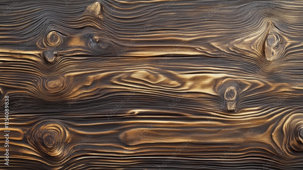 Aufkleber textured dark pine wood surface with unique grain patterns and natural rustic appearance suitable fo