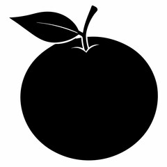 Clementine black silhouette vector