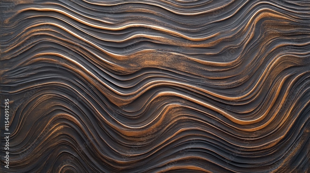 Poster abstract pine wood texture featuring dark brown waves and intricate patterns for backgrounds and des
