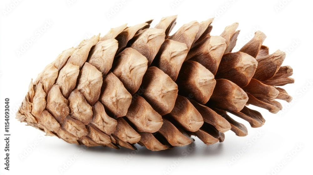 Aufkleber detailed macro shot of a pinecone isolated on a white background showcasing its unique texture and n