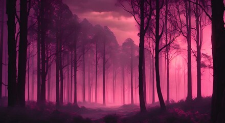 Dark forest in the evening 4K - Powered by Adobe