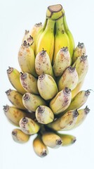 Bunch of ripe bananas isolated on white background