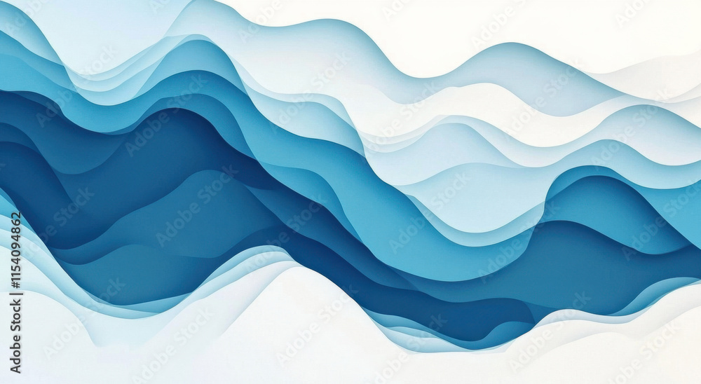 Poster soft waves of blue and white flow seamlessly together, creating a tranquil visual experience that ev