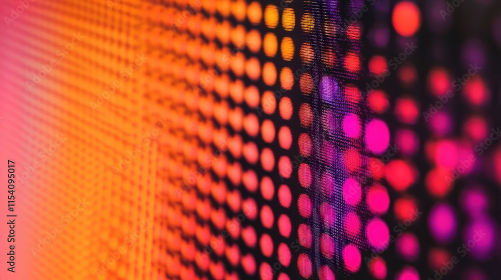 Aufkleber Vibrant abstract background with colorful illuminated dots and soft focus fabric creating a dreamy and artistic atmosphere