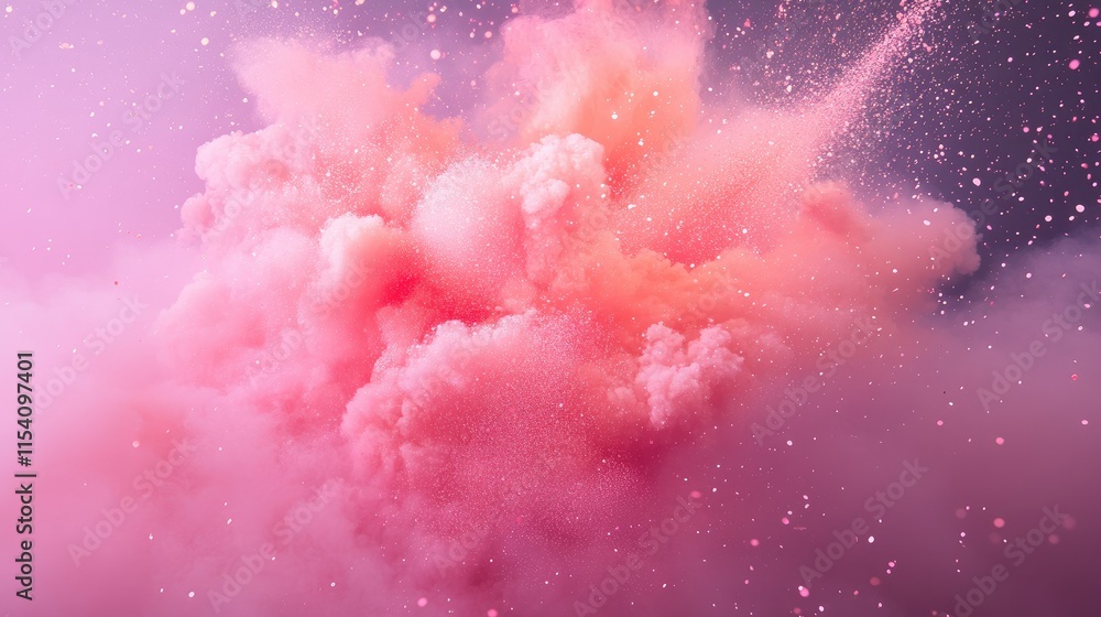 Poster pink abstract explosion with soft defocused lights creating a dreamy and vibrant atmosphere for arti