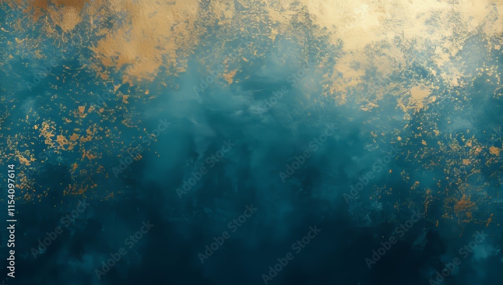 Poster abstract art featuring a blend of dark teal and gold colors creating a textured background suitable 