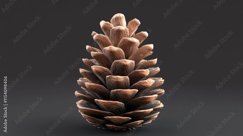 Poster detailed pine cone close-up against a dark background showcasing its unique texture and intricate sc