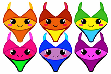 set of cartoon bikini