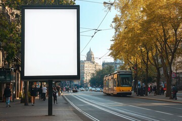 billboard in the city near the roadway