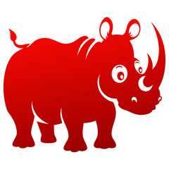 illustration of a cartoon rhino