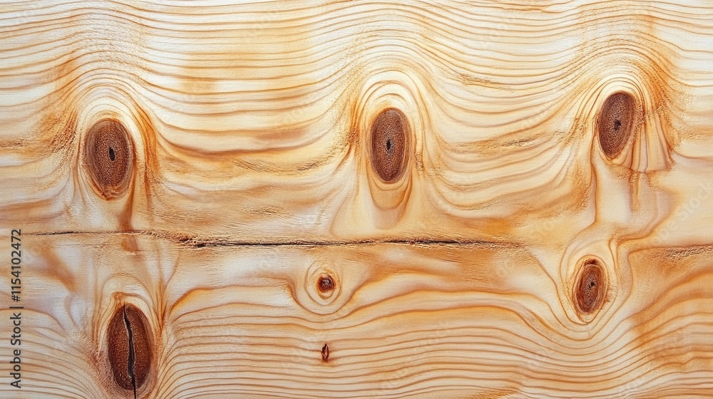 Poster pine wood texture close-up showing natural grain patterns and knots for background and design applic