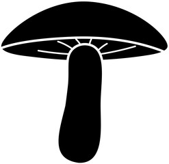 Isolated mushrooms icon vector.
Black mushroom silhouette.
Transparent background.