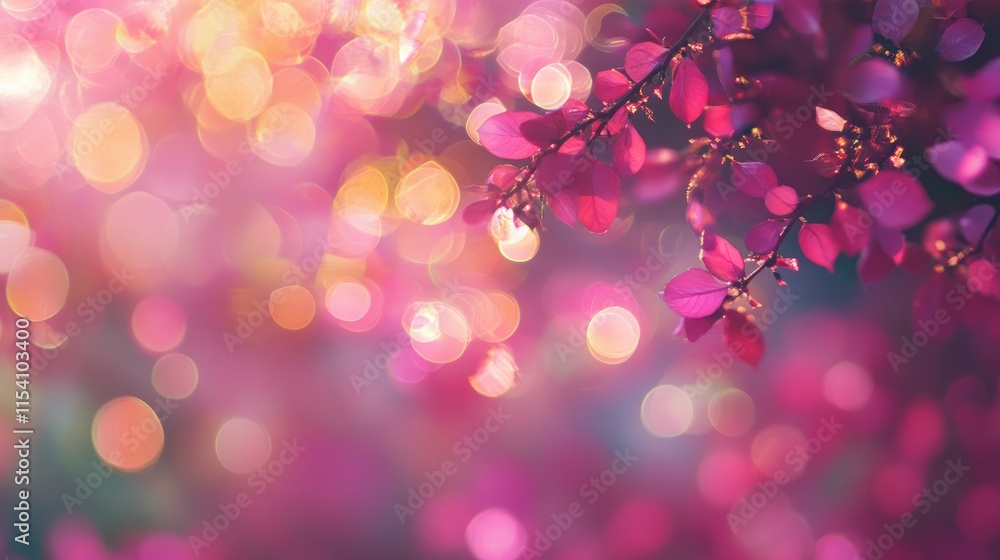 Poster elegant pink and colorful bokeh background with soft defocused lights creating a dreamy and vibrant 