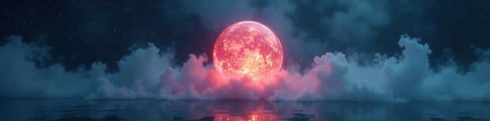 Obraz premium Mysterious fog surrounds a glowing crystal sphere, glow, misty, luminescent