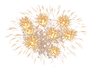 Obraz premium PNG Gold fireworks exploding in the sky night celebration chandelier.