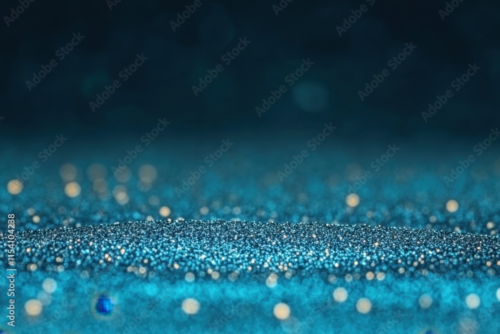 Poster shimmering blue glitter background with bokeh effect and depth of field