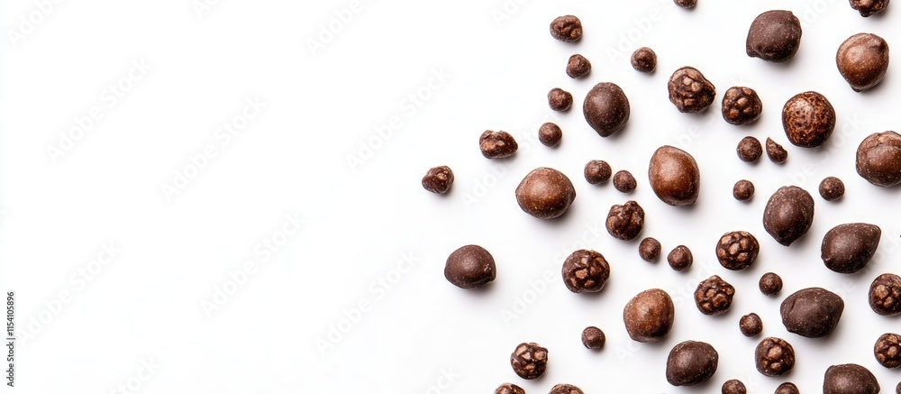 Poster pepetnoten chocolate sweets arranged artistically on a clean white background highlighting their tex