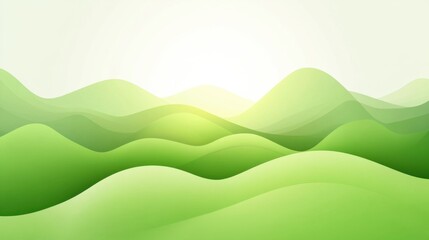 Obraz premium Soft Green Hills with Gentle Curves and a Bright Morning Sky