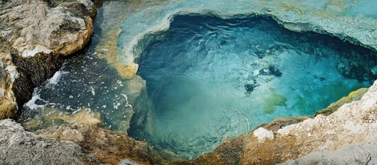 Natural tidal pools along the east coast showcasing vibrant blue waters and unique rock formations in a serene coastal landscape