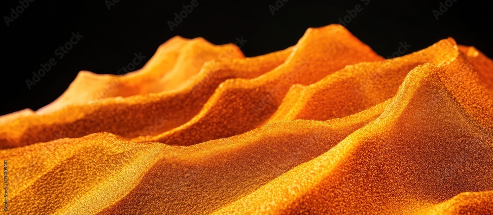 Poster abstract orange texture with warm lighting and black background highlighting natural color interplay