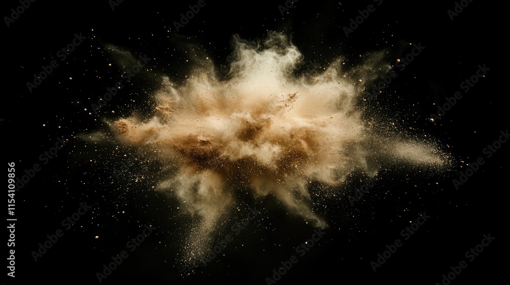 Poster colorful powder explosion creating a dynamic abstract cloud on a dark background perfect for wallpap