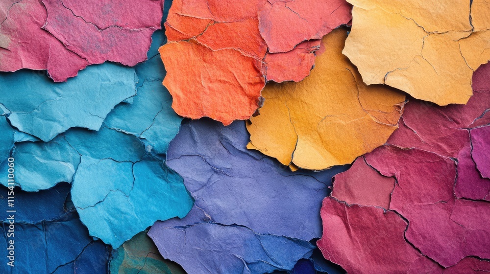 Poster multicolored torn paper texture abstract background for creative design clean and minimalistic aesth