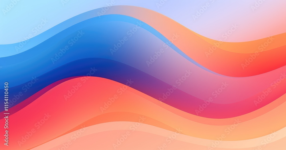 Poster abstract waves in vibrant colors create a soothing and dynamic visual flow.