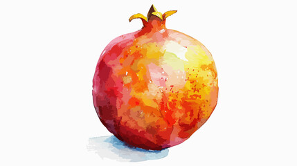 Vibrant Watercolor Pomegranate Fruit Illustration for Creative Design Projects