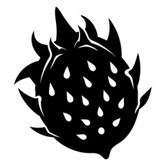 Dragonfruit black silhouette vector