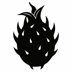 Dragonfruit black silhouette vector