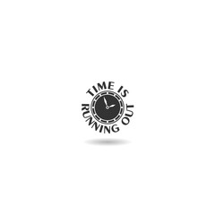 Time is running out icon with shadow
