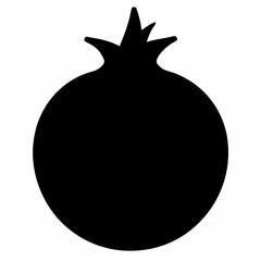 Pomegranate black silhouette vector