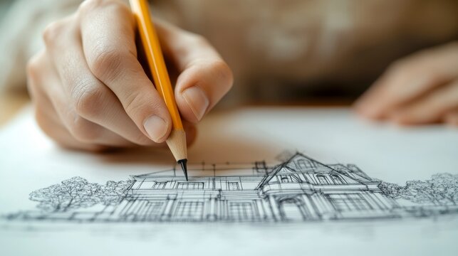 realistic photos of architects with codes and regulations for their designs. an architect drawing a design set